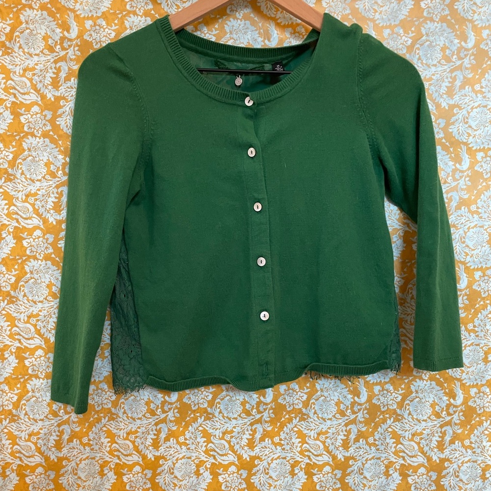 Anthropologie- Knitted & Knotted Green Cardigan